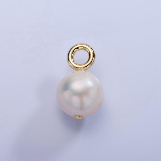 Big hole 14k gold filled 13mm freshwater pearl round drop for wedding minimalist jewelry for necklace earring component | p1712