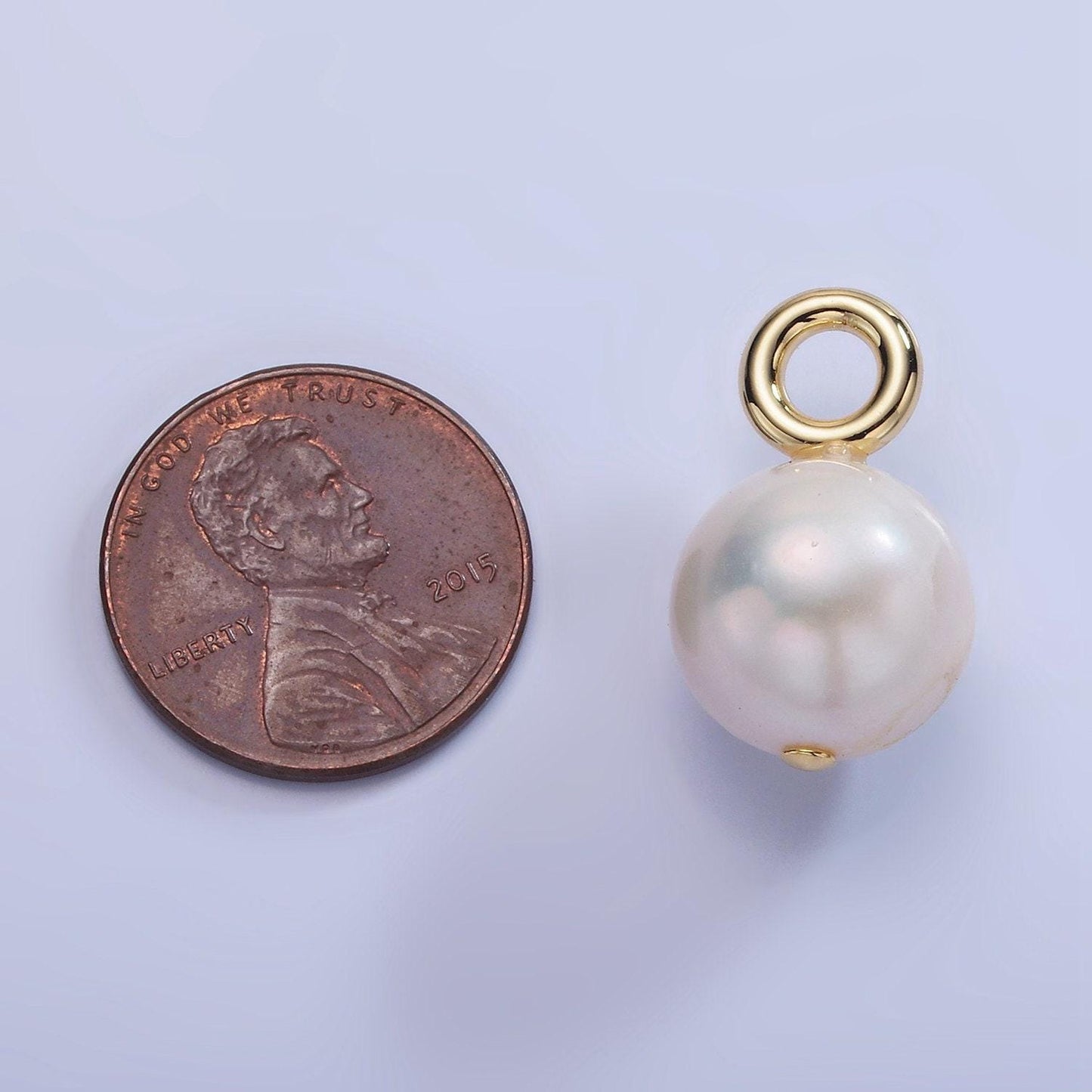 Big hole 14k gold filled 13mm freshwater pearl round drop for wedding minimalist jewelry for necklace earring component | p1712