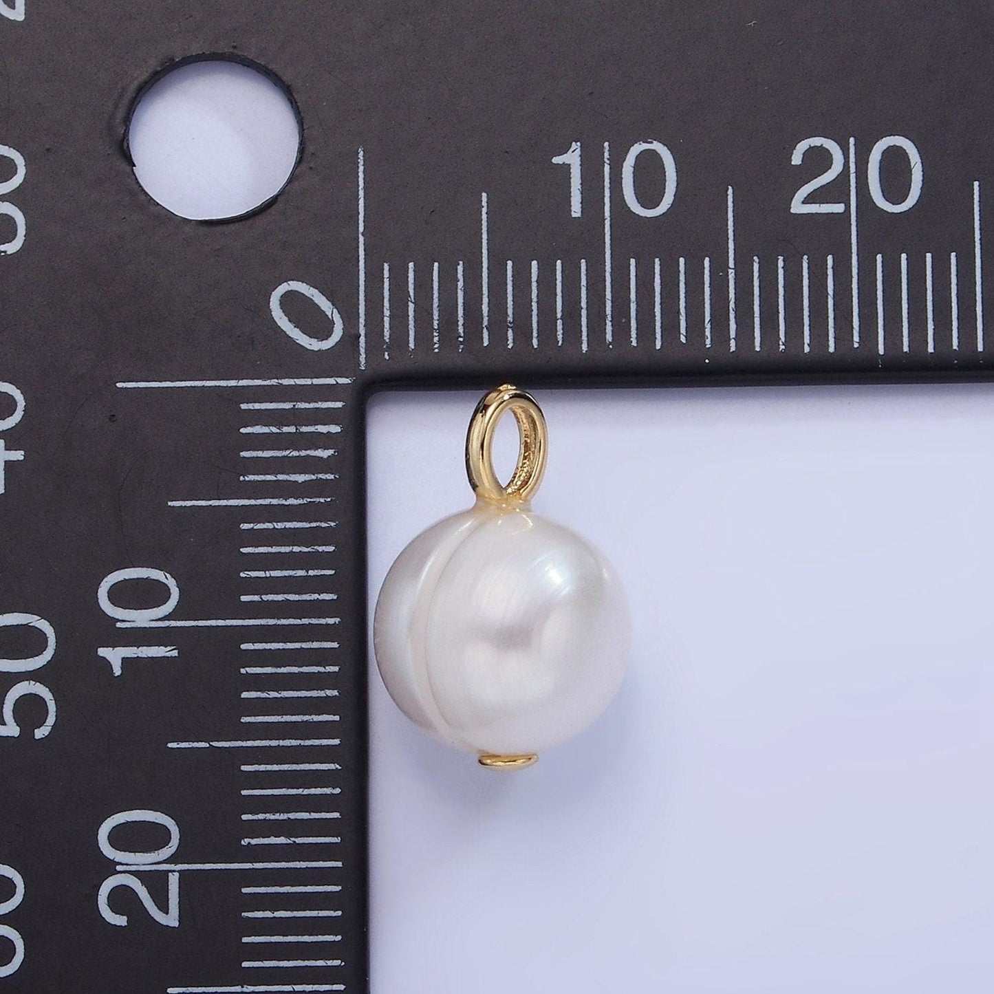 Gold filled natural pearl charms drop pendant approx 9mm natural freshwater pearl for bracelet necklace earring component p-1707
