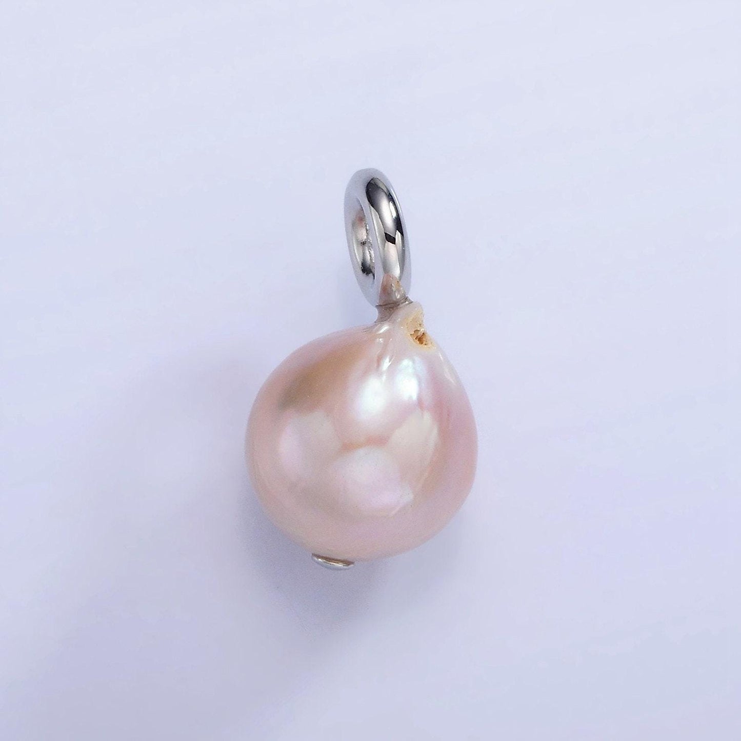 Mauve pink fresh water pearl oval baroque pear pearl charm teardrop genuine freshwater mermaid pearls pendant p1702