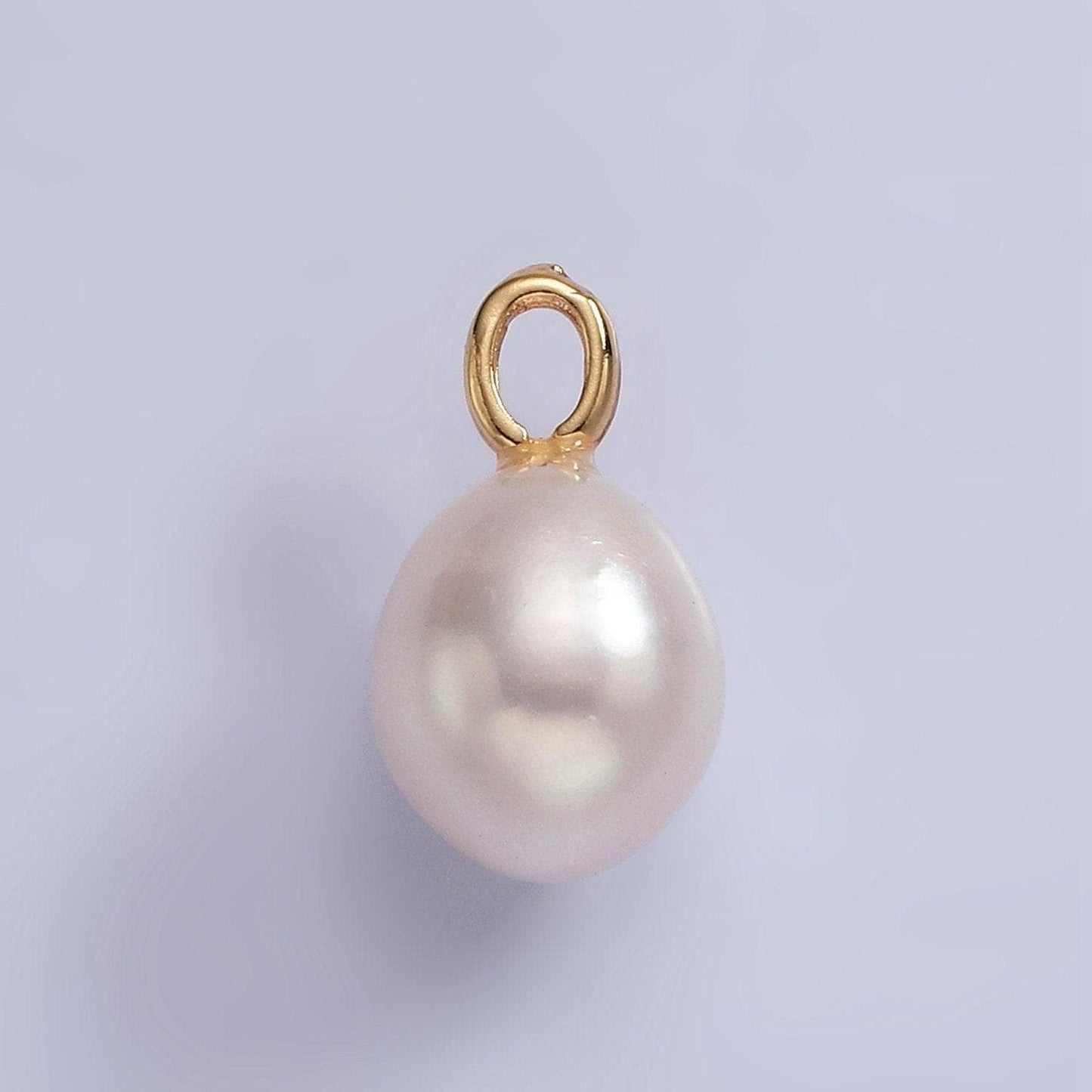 Big hole 14k gold filled 15mm shell pearl button drop for wedding minimalist jewelry for necklace earring component | p1658