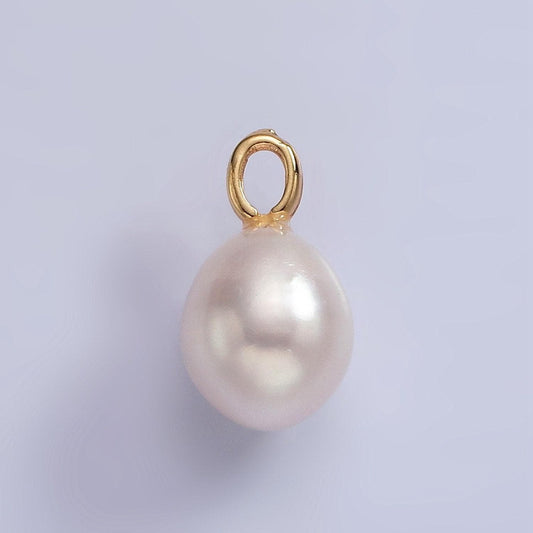 Big hole 14k gold filled 15mm shell pearl button drop for wedding minimalist jewelry for necklace earring component | p1658
