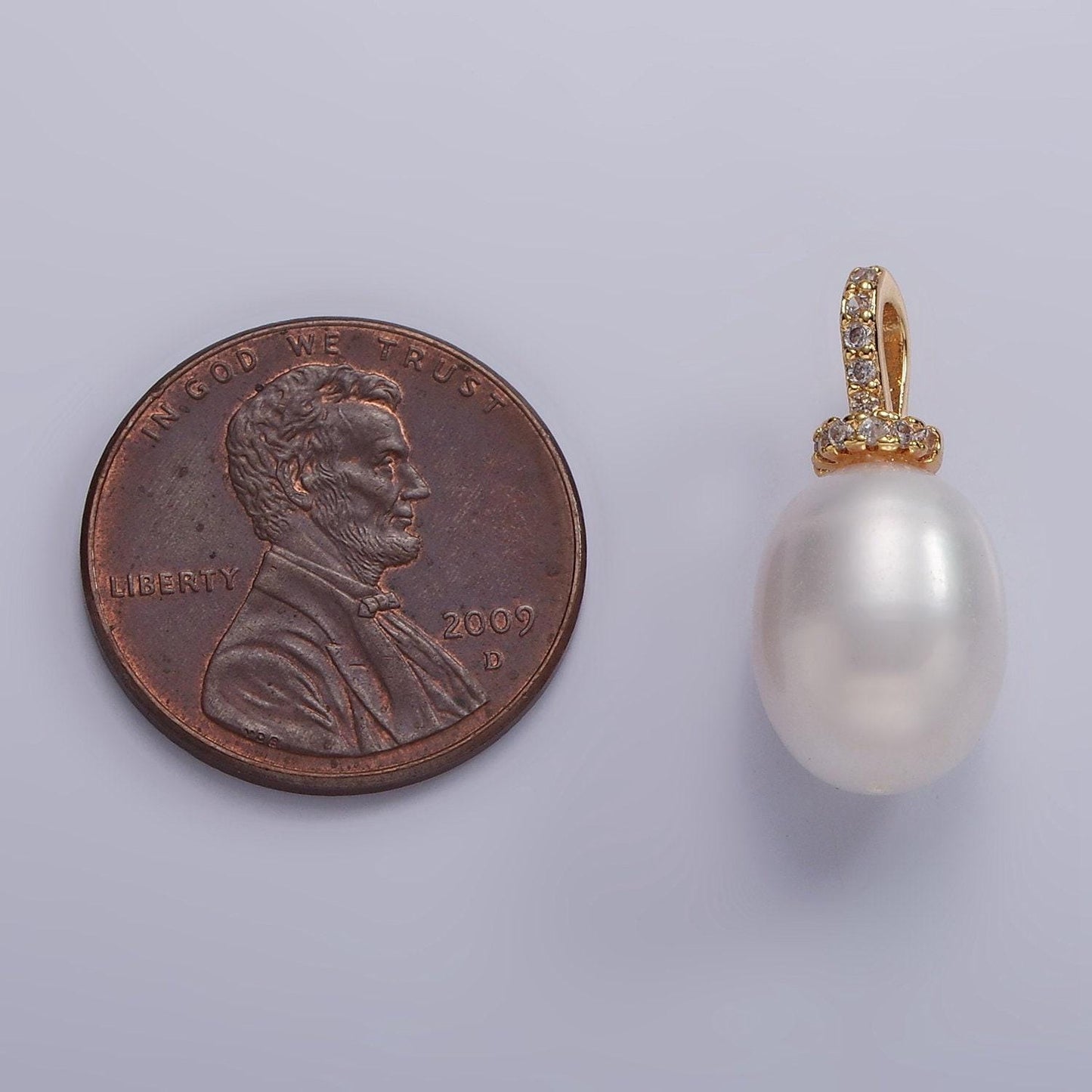 Cz big hole 14k gold filled 20mm freshwater pearl button drop for wedding minimalist jewelry for necklace earring component | p1628