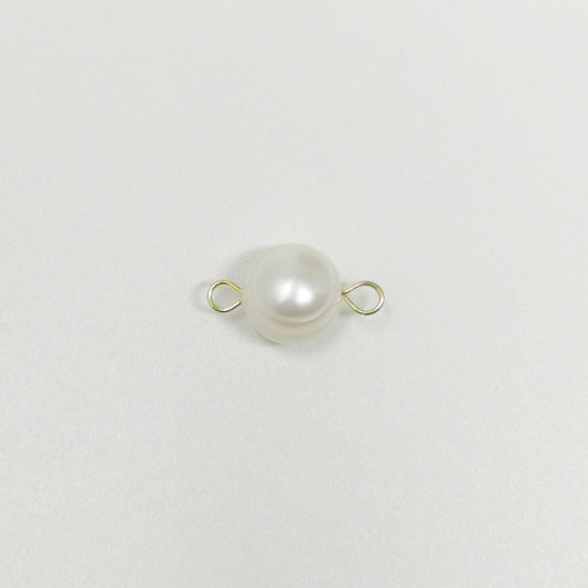 1x natural freshwater pearl connector potato rounded white pearl link connector jewelry for bracelet necklace earring supply p1586