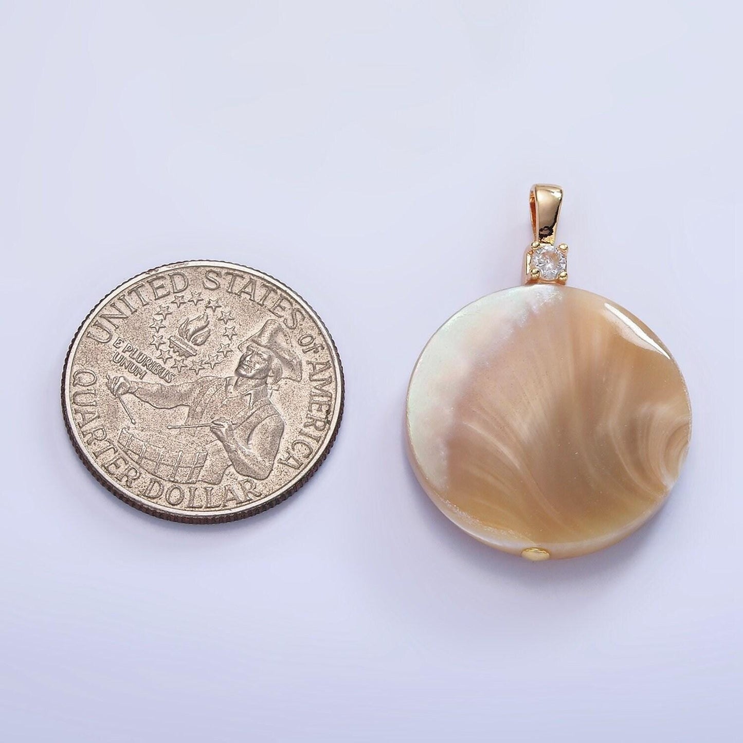 24mm beautiful mauve champagne white brown round coin pearl charm genuine freshwater shell mermaid pearls pendant cz bail for charm p-1576