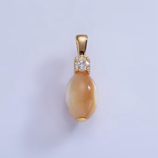 Beautiful mauve brown white oval pear pearl charm teardrop genuine freshwater mermaid pearls pendant p1574