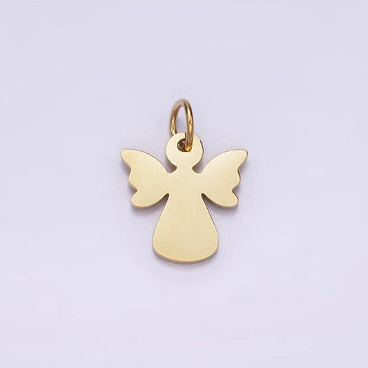Mini stainless steel guardian angel charm necklace christmas inspired angel pendant for necklace bracelet earring component p-1247
