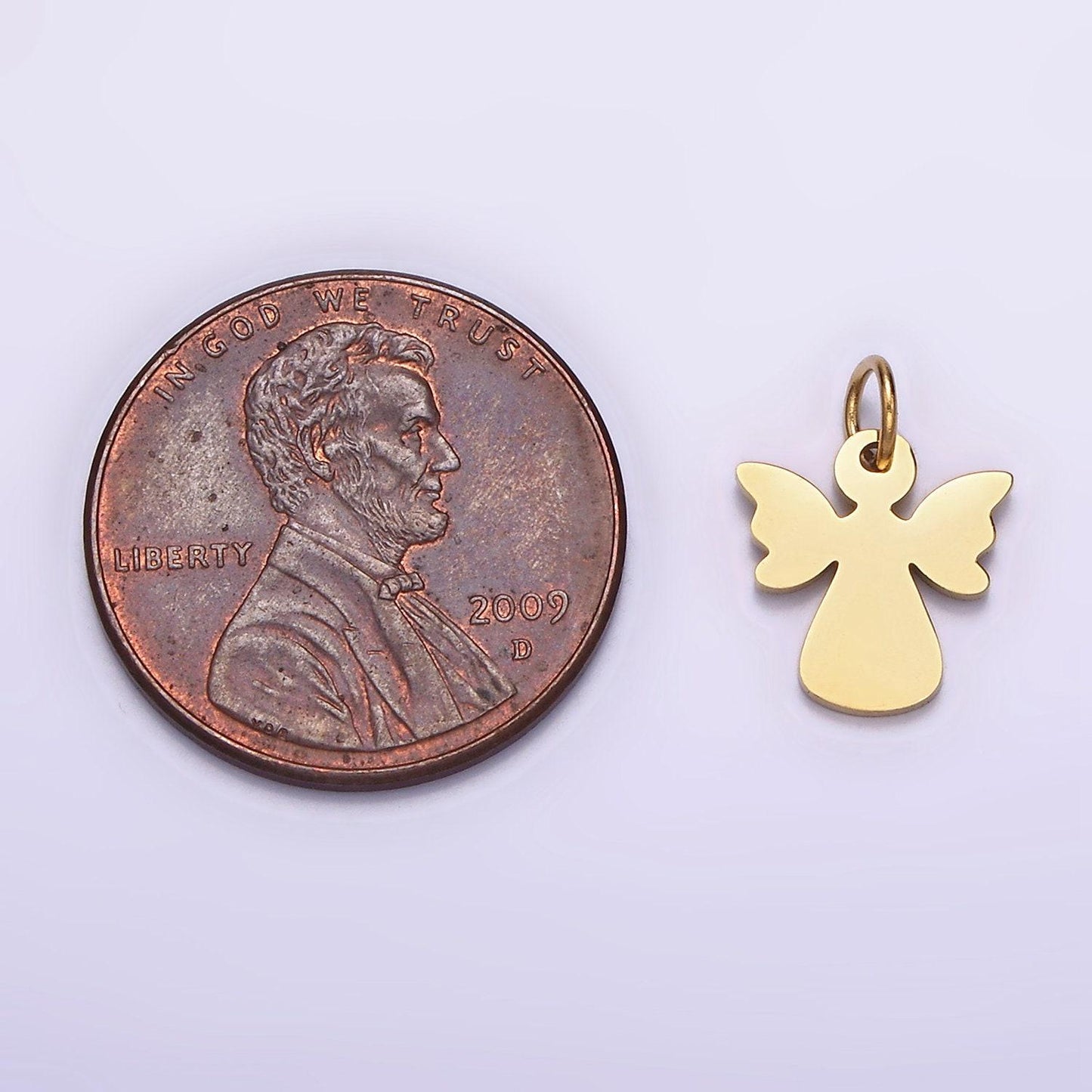 Mini stainless steel guardian angel charm necklace christmas inspired angel pendant for necklace bracelet earring component p-1247