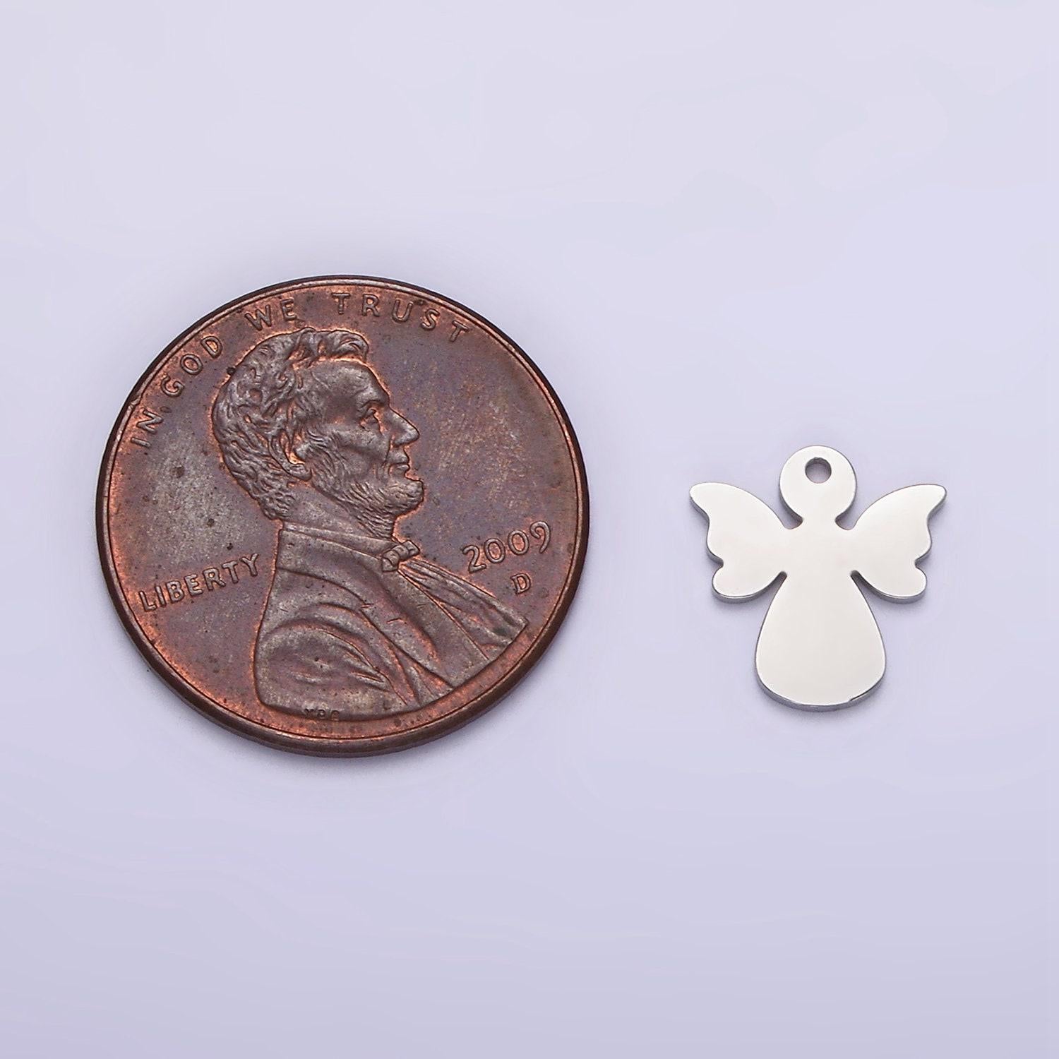 Mini stainless steel guardian angel charm necklace christmas inspired angel pendant for necklace bracelet earring component p-1247