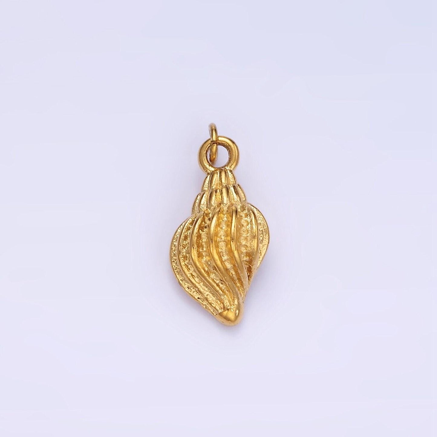 Stainless steel 17.8mm tampa drill style shell charm | p-961
