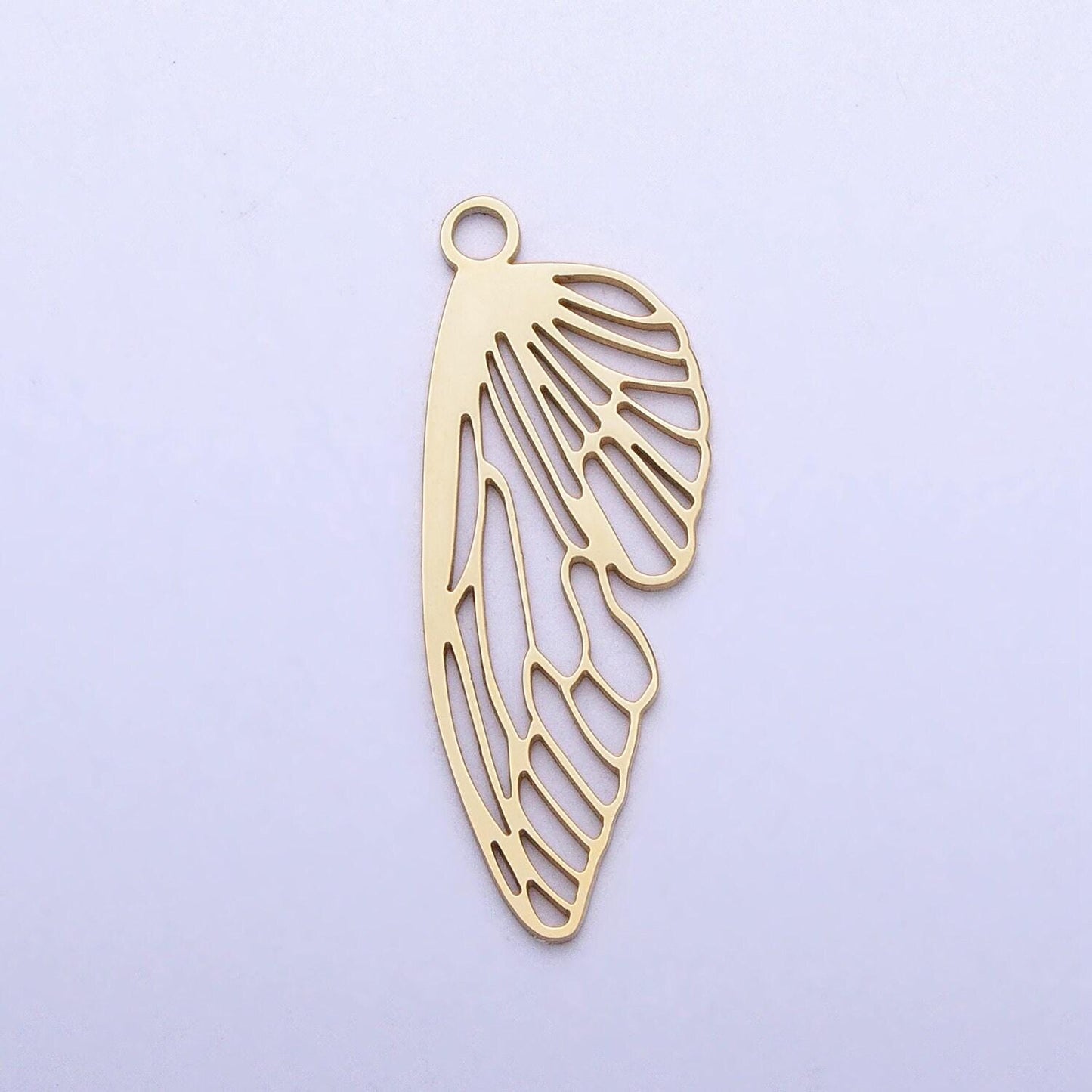 Mini stainless steel butterfly wing charm in gold & silver laser cut insect pendant lead nickel free tarnish free | p925