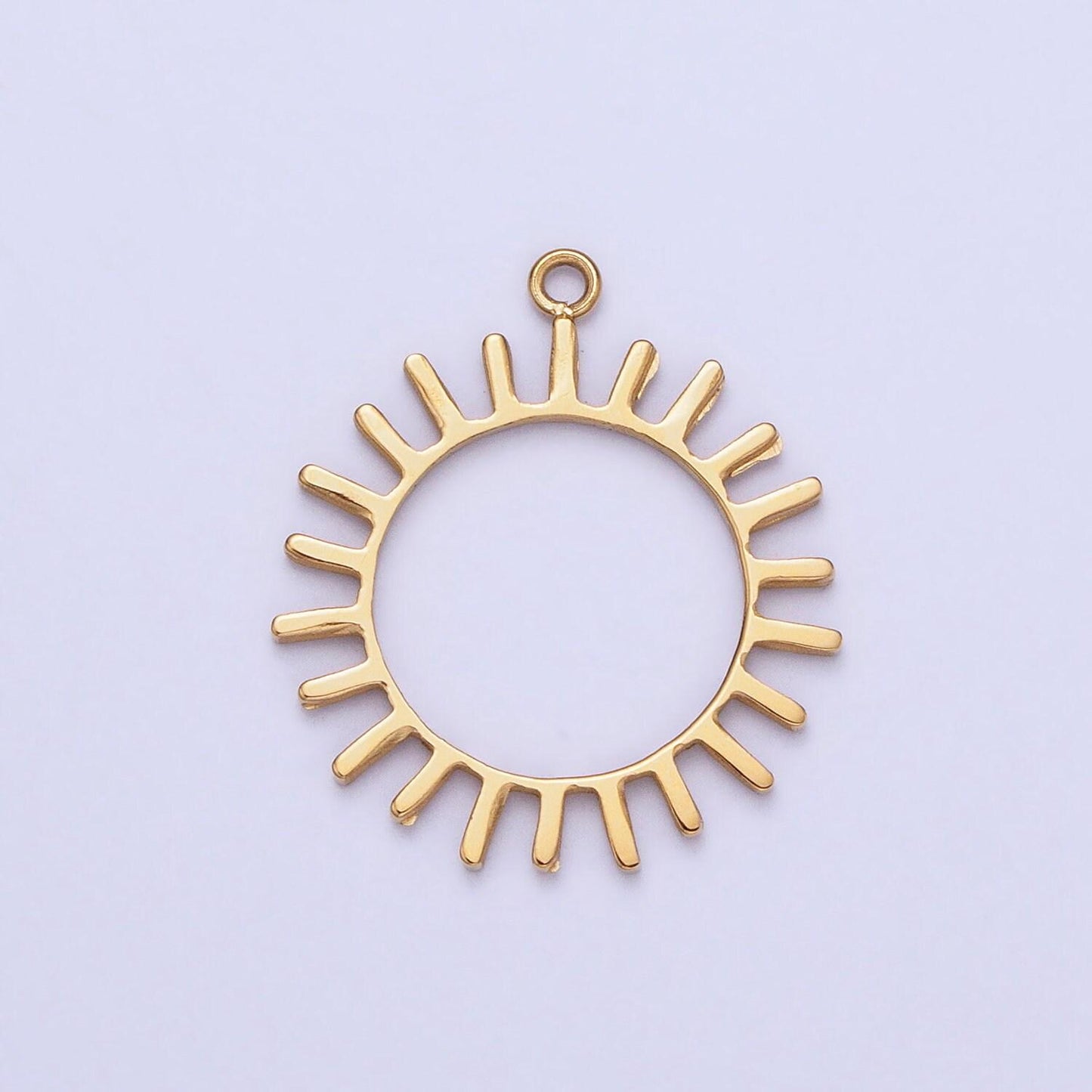 Dainty stainless steel sun charm in gold & silver celestial pendant lead nickel free tarnish free | p-897