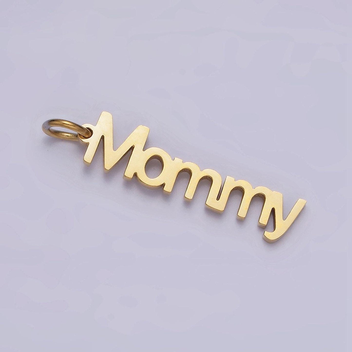 Dainty gold mommy charm for bracelet necklace earring component stainless steel diy jewelry making supply word charm minimalist jewelry p880