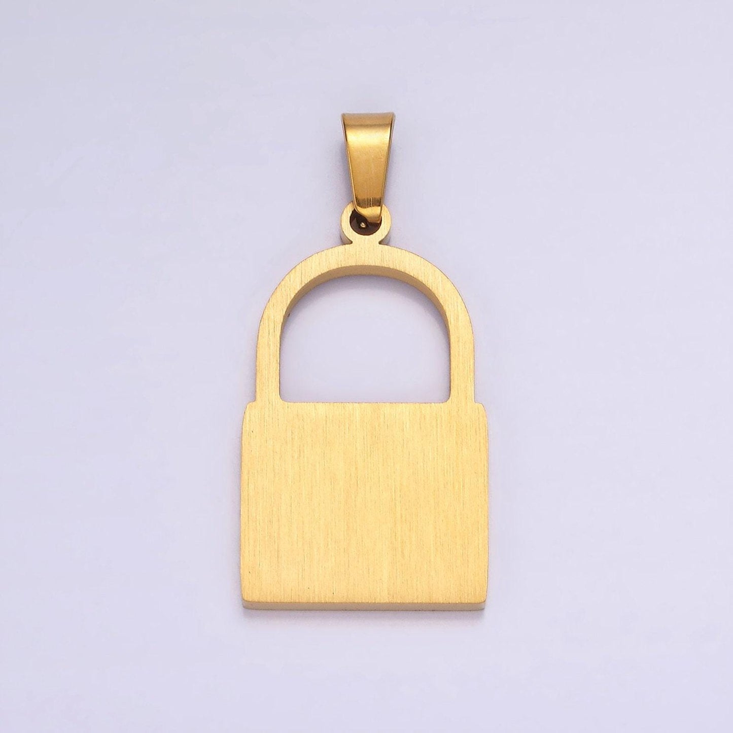 Stainless steel 30mm padlock minimalist pendant in gold & silver | p846