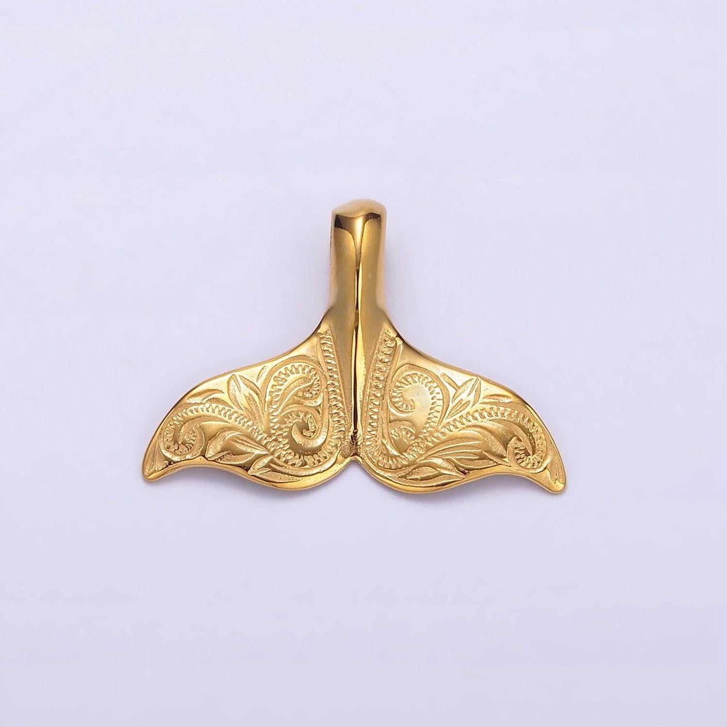 Mermaid tail charm stainless steel whale tail charm, mermaid charm, dolphin tail ocean under the sea jewelry p790