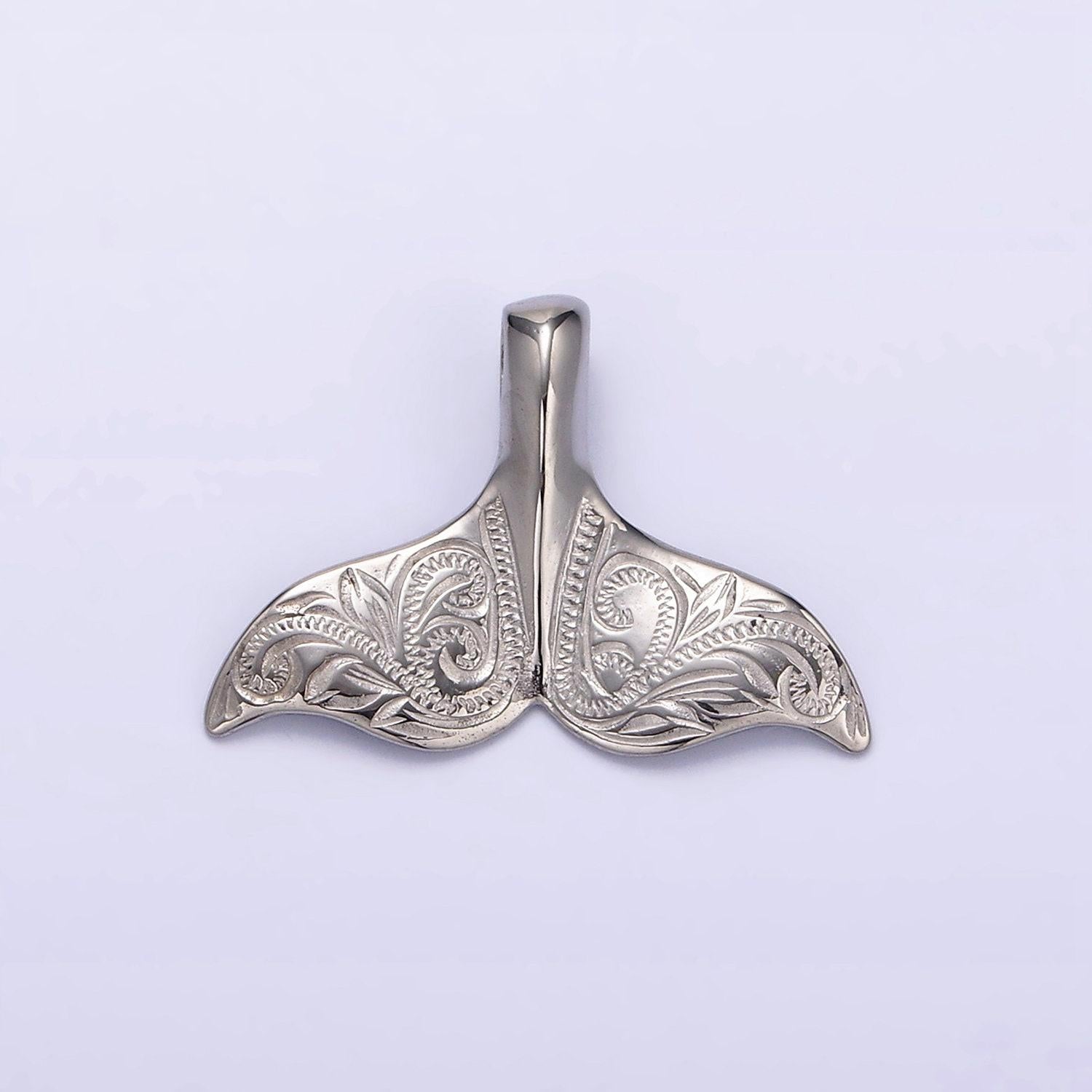 Mermaid tail charm stainless steel whale tail charm, mermaid charm, dolphin tail ocean under the sea jewelry p790