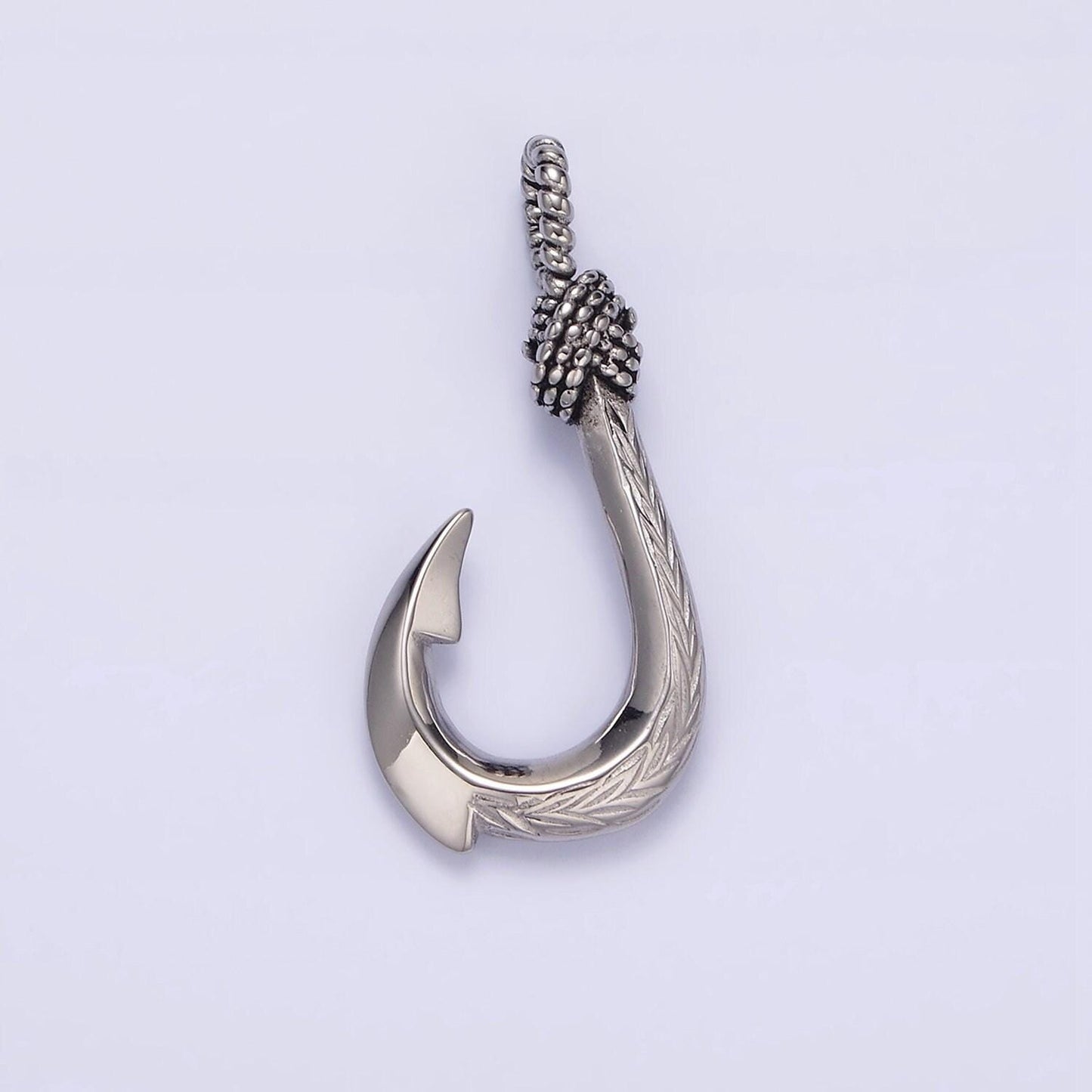 Gold fish hook charm pendant stainless steel fishing hook, nautical charm, fish hook anchor pendant p788