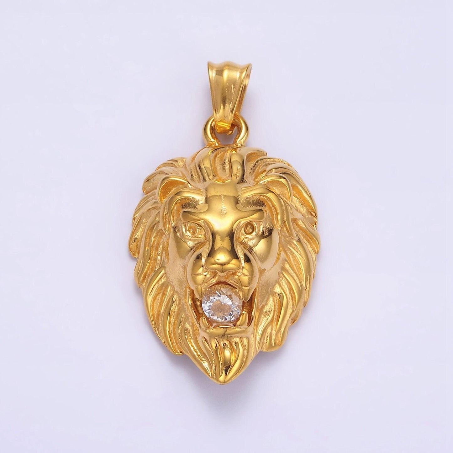 Heavy gold lion charm pendant stainless steel king of jungle silver pendant p783