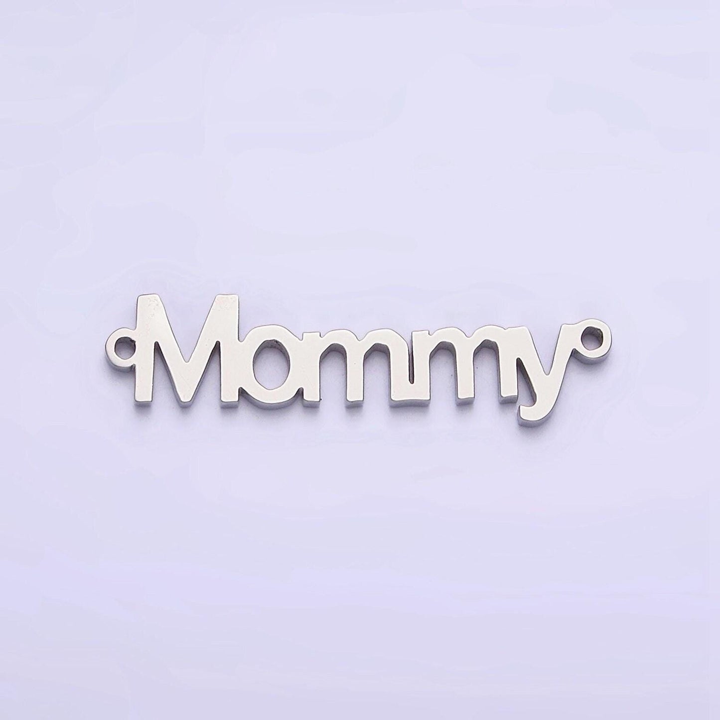 Gold stainless steel mommy script charm connector in gold & silver mother day gift idea bracelet link connector supply | p708 p709