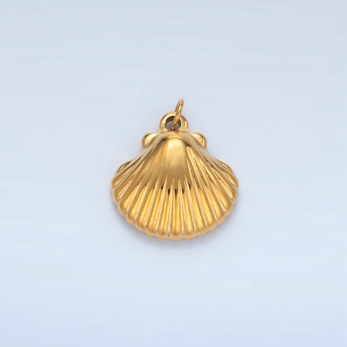 Stainless steel clam sea shell minimalist mini charm | p-700