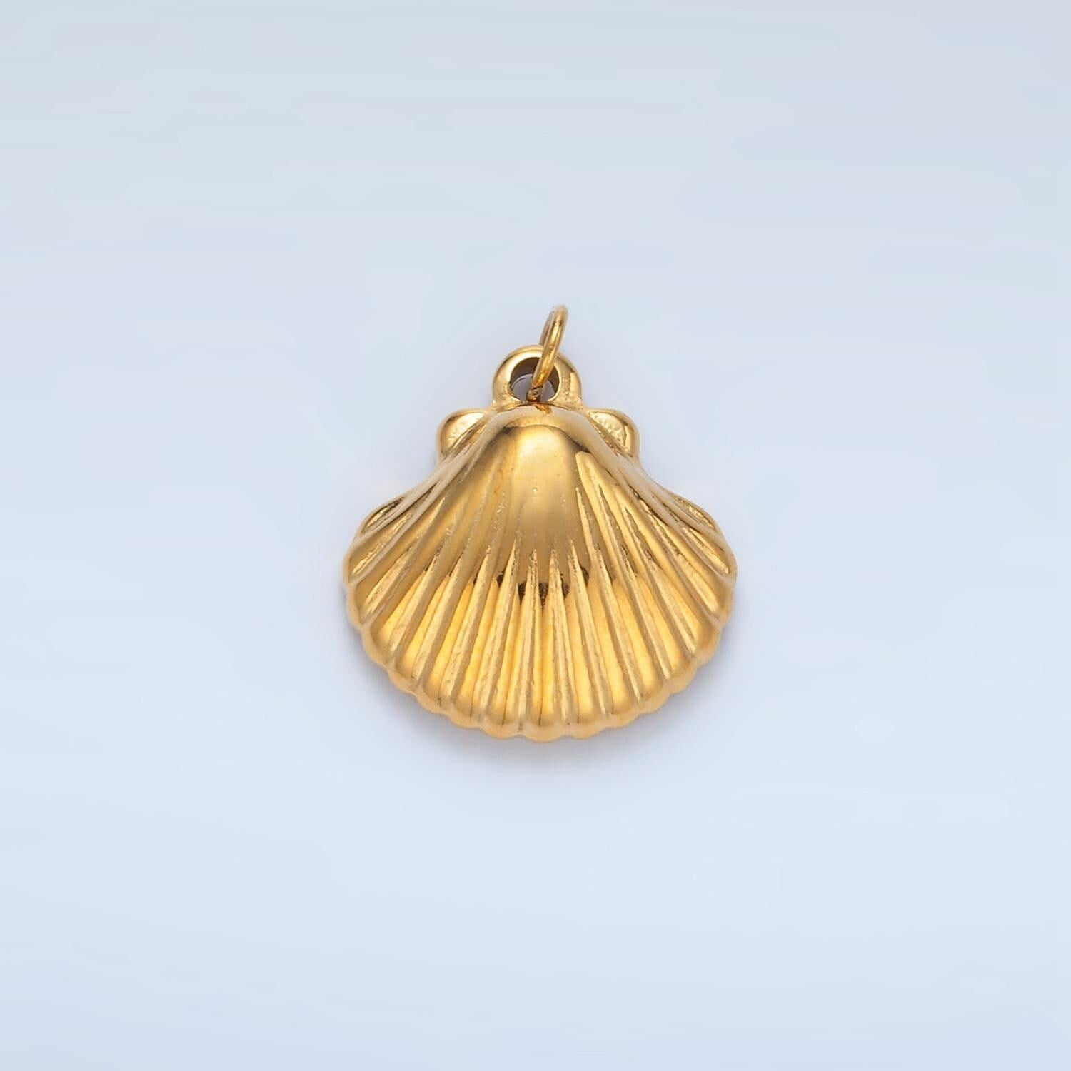 Stainless steel clam sea shell minimalist mini charm | p-700