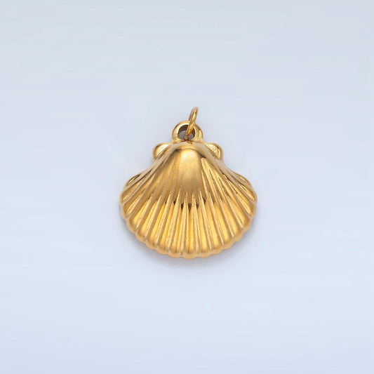 Stainless steel clam sea shell minimalist mini charm | p-700