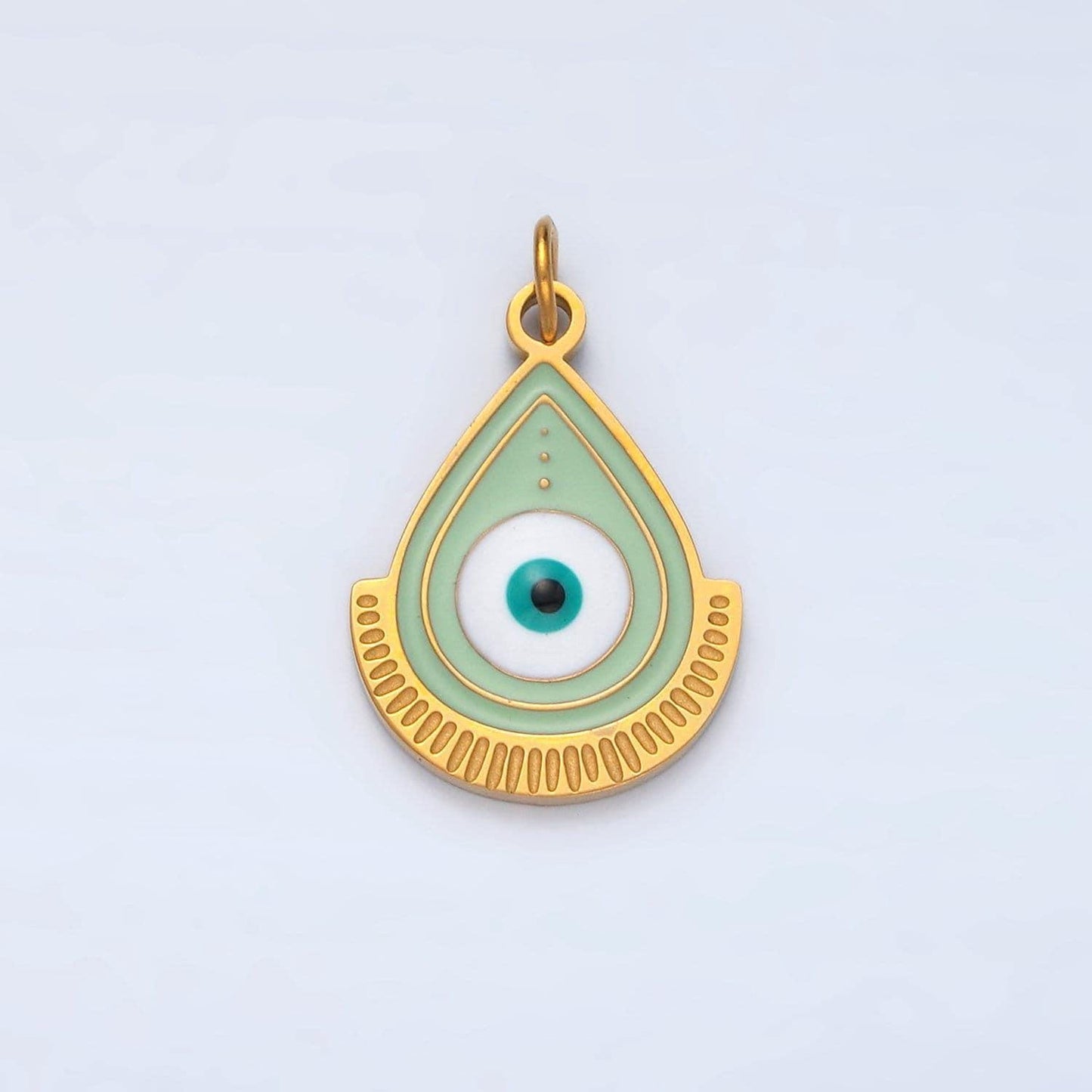 Mini gold evil eye charm stainless steel amulet pendant jewelry p620