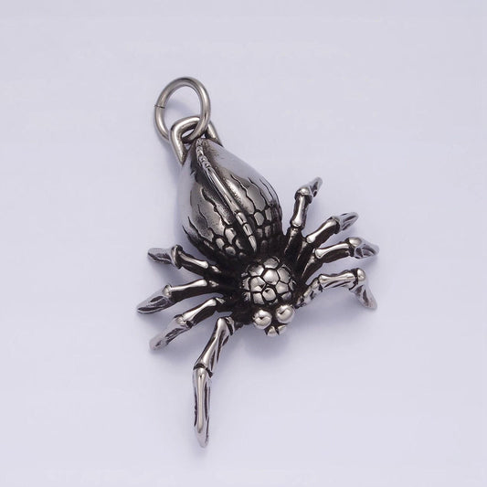 3d stainless steel tarantula spider pendant scary emo halloween animal crawl charm | p616