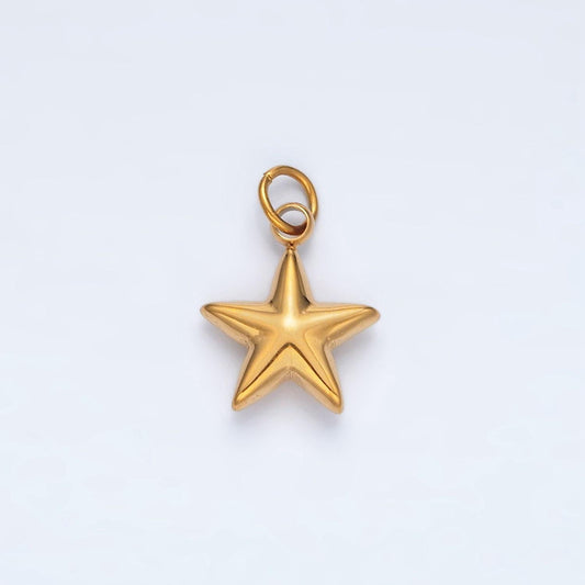 Mini gold star charm stainless steel celestial pendant jewelry p567