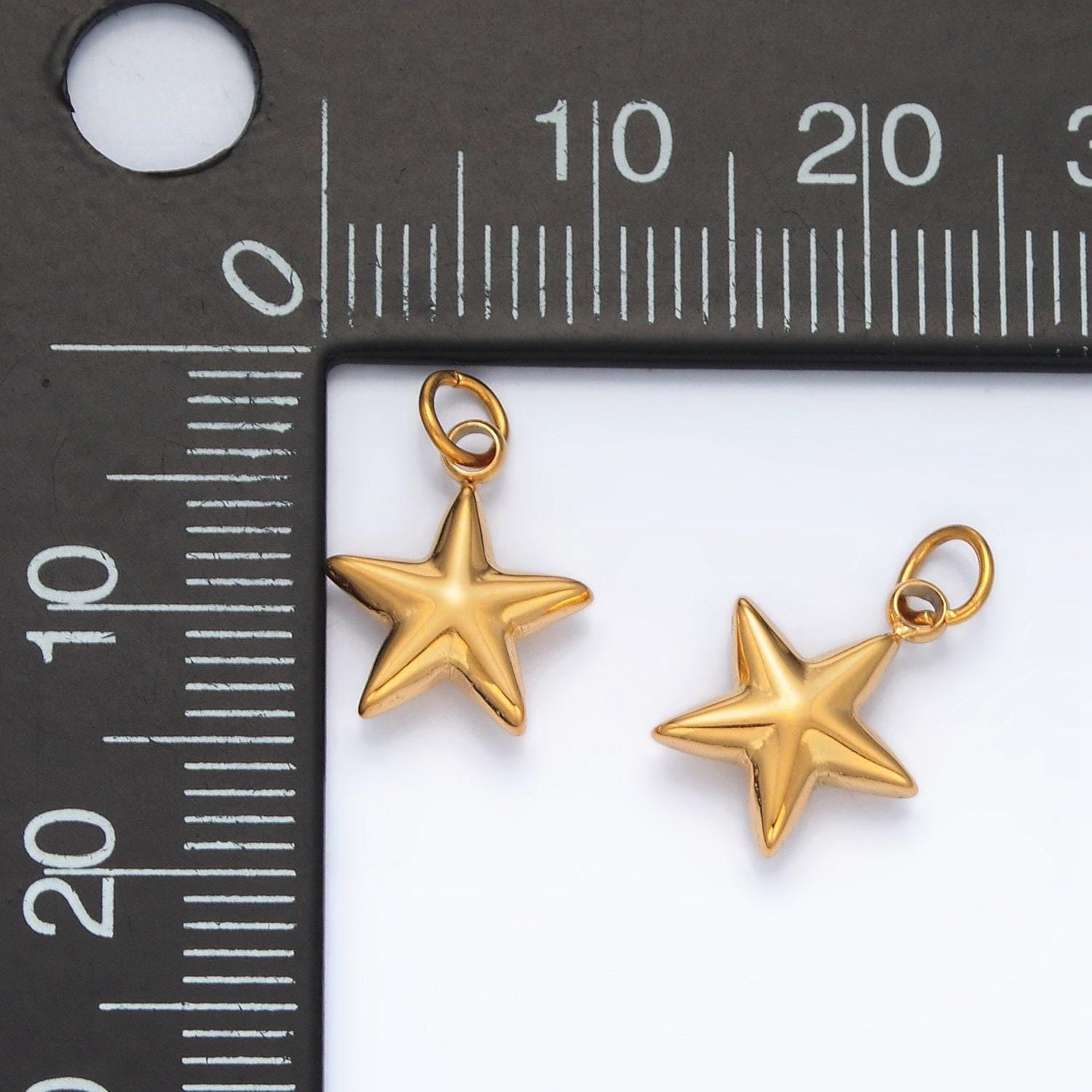 Mini gold star charm stainless steel celestial pendant jewelry p567