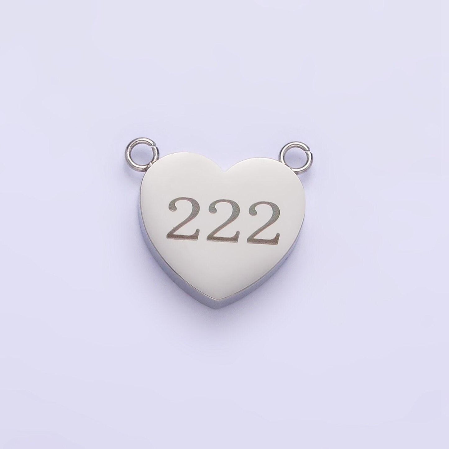 Dainty stainless steel angel number charm connector mini heart lucky number link connector for necklace bracelet component tarnish free
