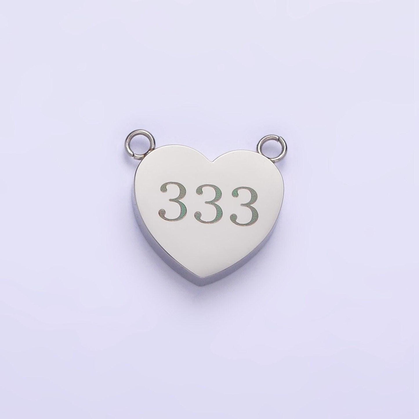 Dainty stainless steel angel number charm connector mini heart lucky number link connector for necklace bracelet component tarnish free