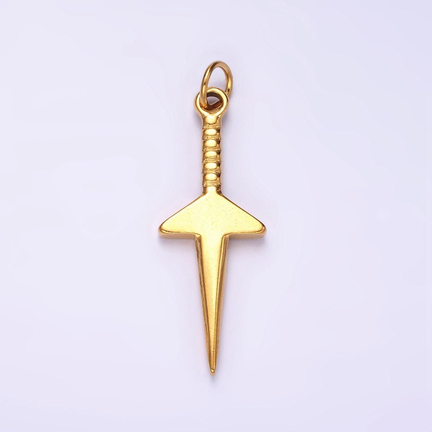 Stainless steel 40mm dagger knife minimalist charm in gold & silver | p550 p551