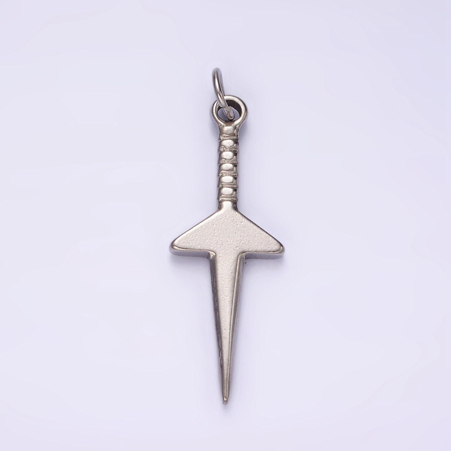 Stainless steel 40mm dagger knife minimalist charm in gold & silver | p550 p551