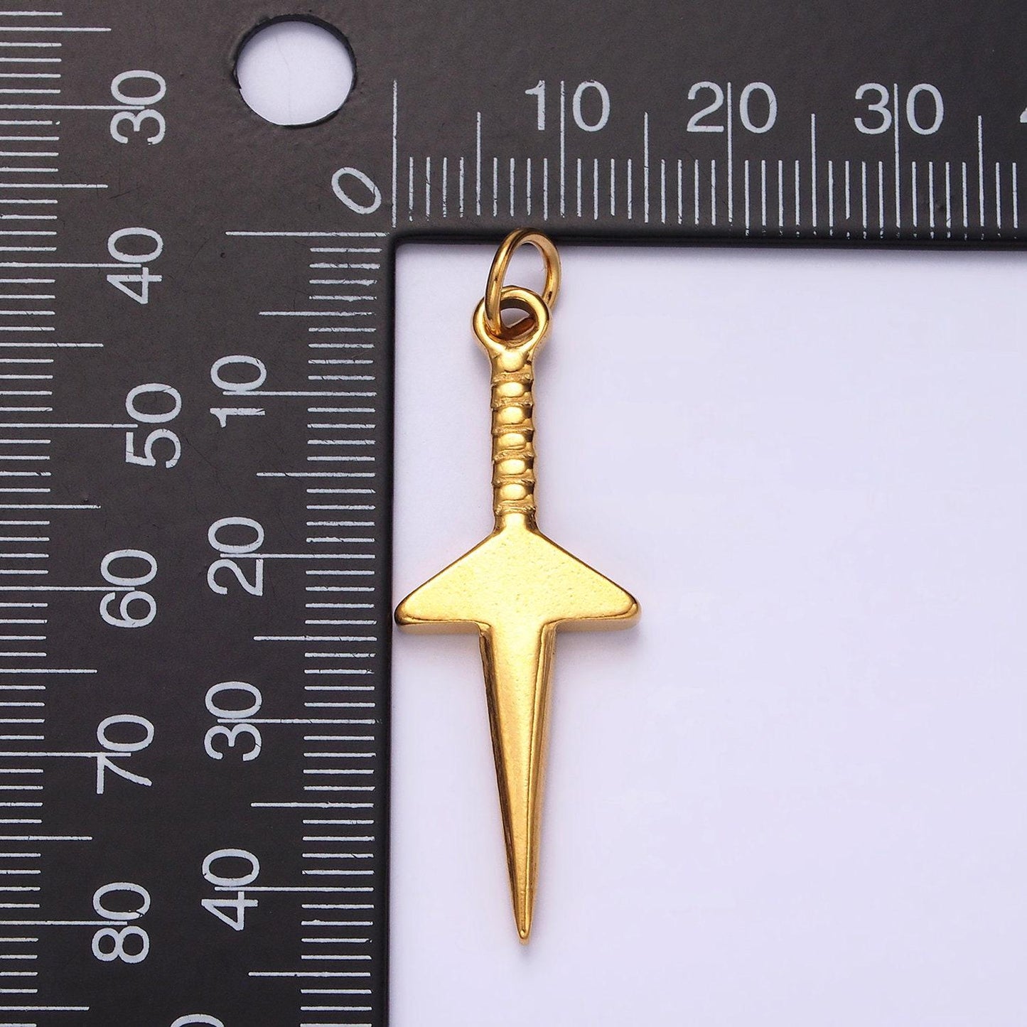 Stainless steel 40mm dagger knife minimalist charm in gold & silver | p550 p551