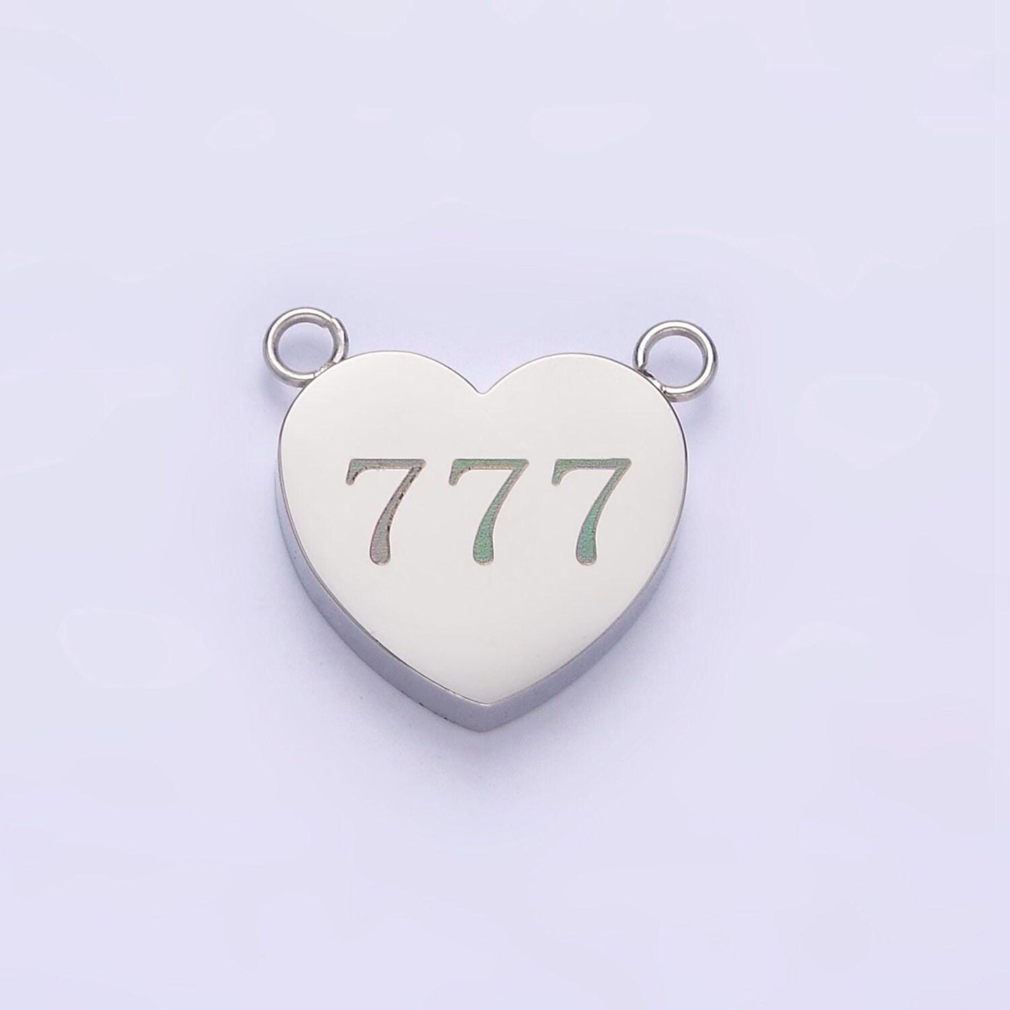 Dainty stainless steel angel number charm connector mini heart lucky number link connector for necklace bracelet component tarnish free