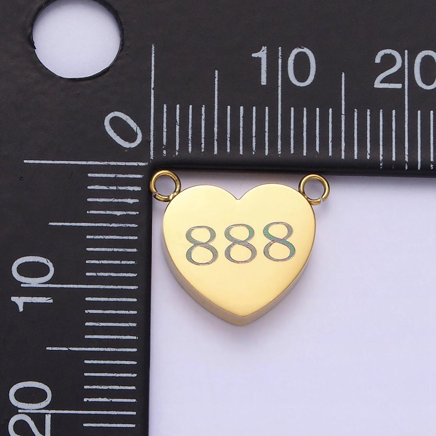 Dainty stainless steel angel number charm connector mini heart lucky number link connector for necklace bracelet component tarnish free