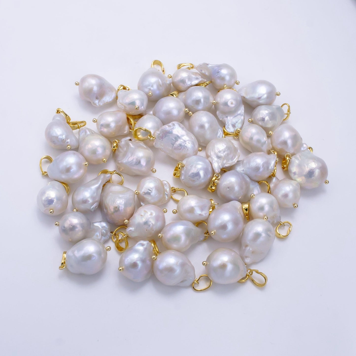 Irregular shell pearl drops 20mm charms | p-1885