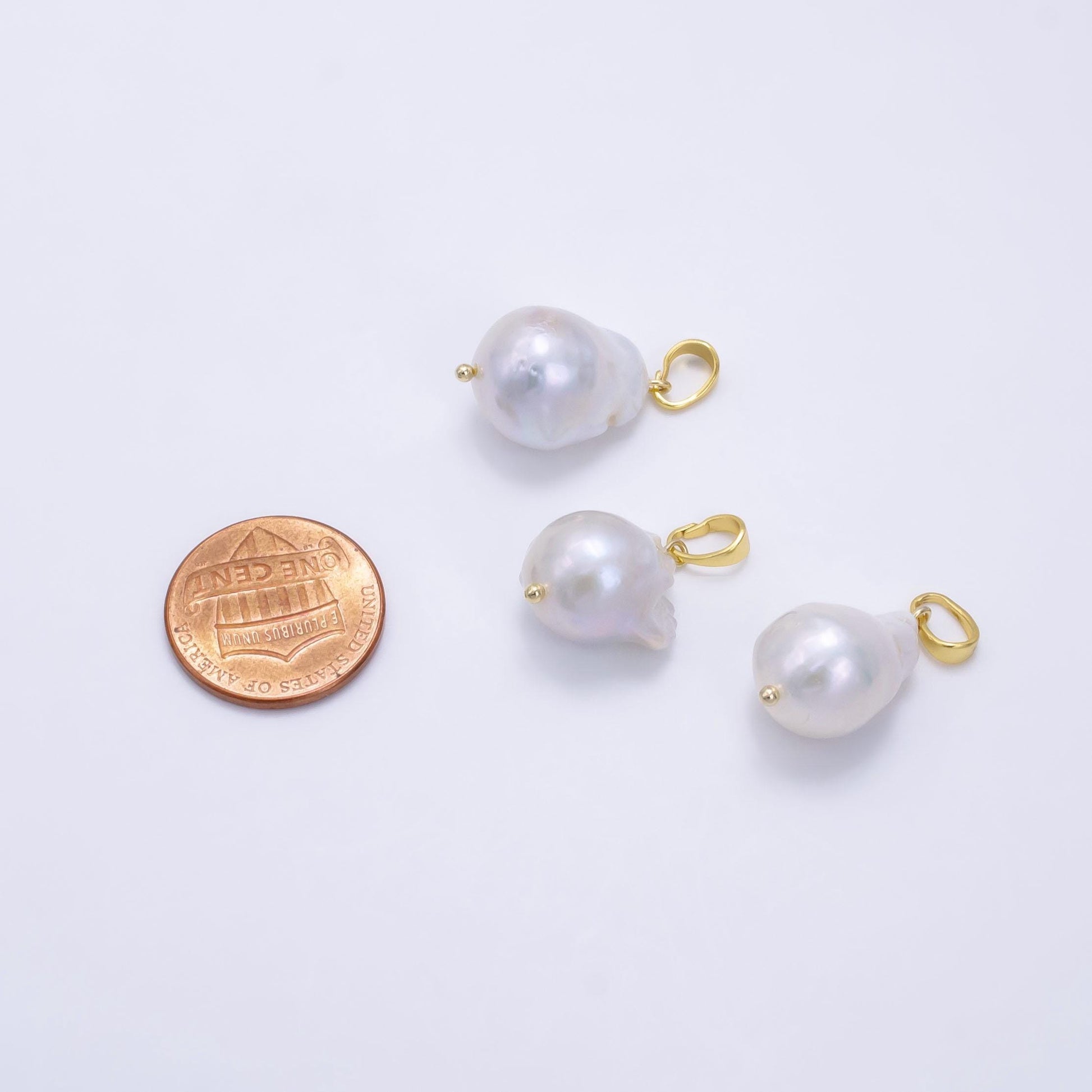 Irregular shell pearl drops 20mm charms | p-1885