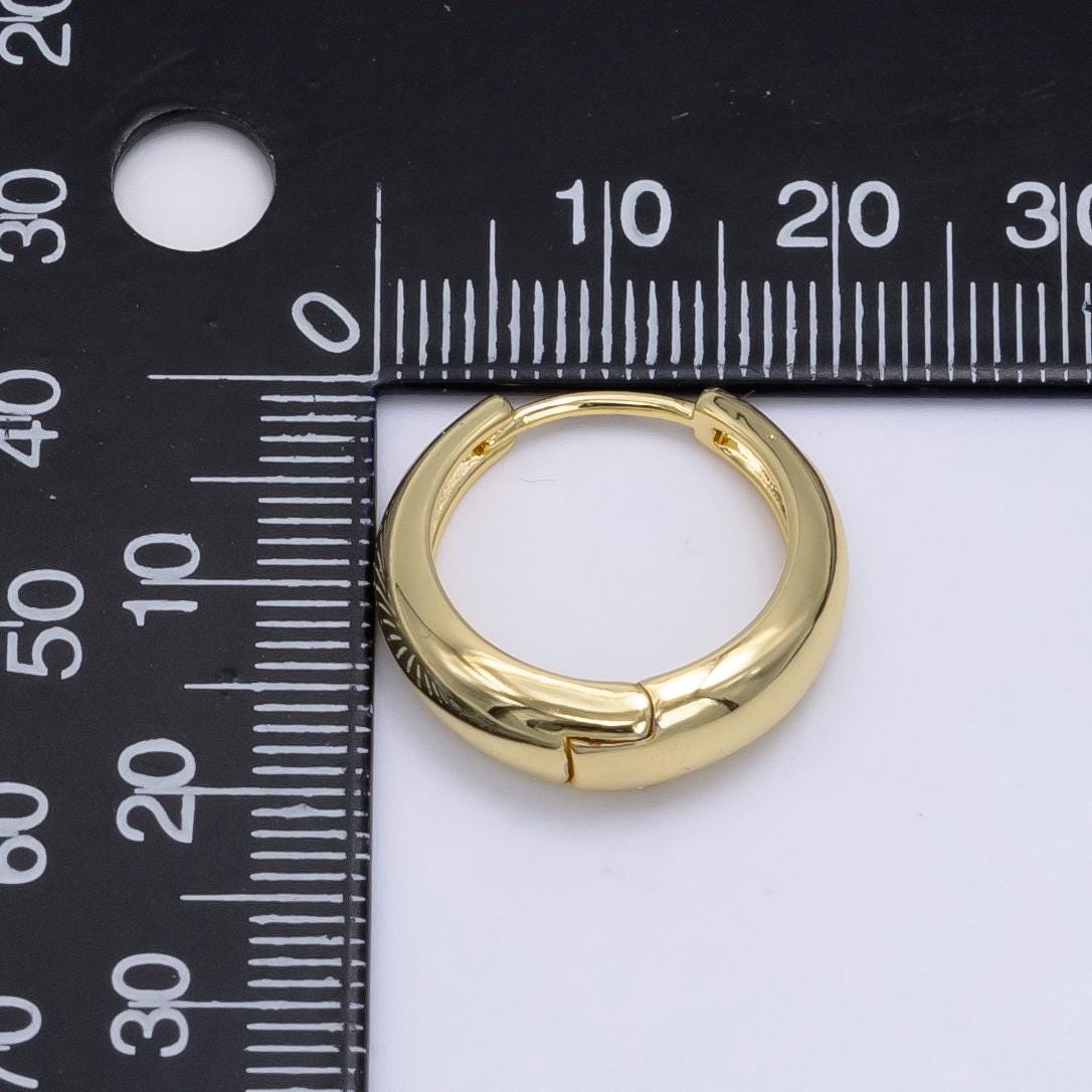 Gold thick huggie hoop earrings set, gold filled hoop earrings,dainty hoop earrings, gold huggie hoop, chunky gold hoop, round hoop, p-185