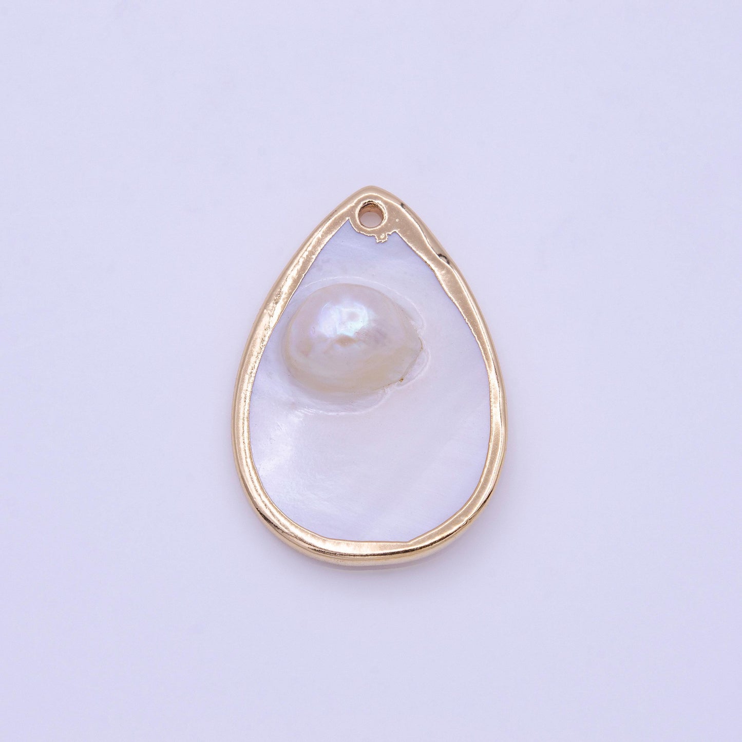 1pc wholesale natural mother of pearl charm abstract tear drop shape aprox 29.2 x 20 mm, gold / silver plated charm p1839