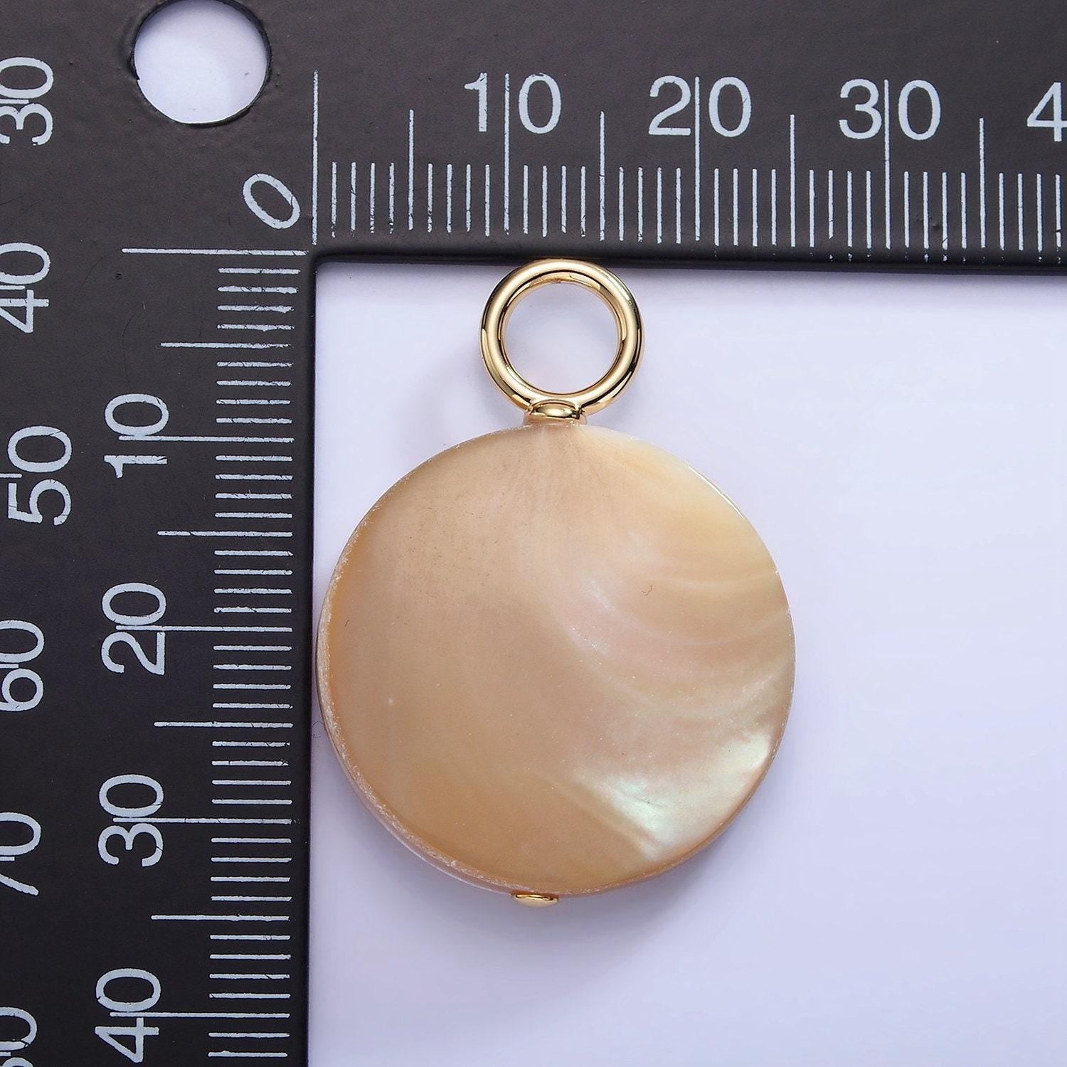 Beautiful mauve champagne white brown round coin pearl charm genuine freshwater shell mermaid pearls pendant with big hole for charm p-1750