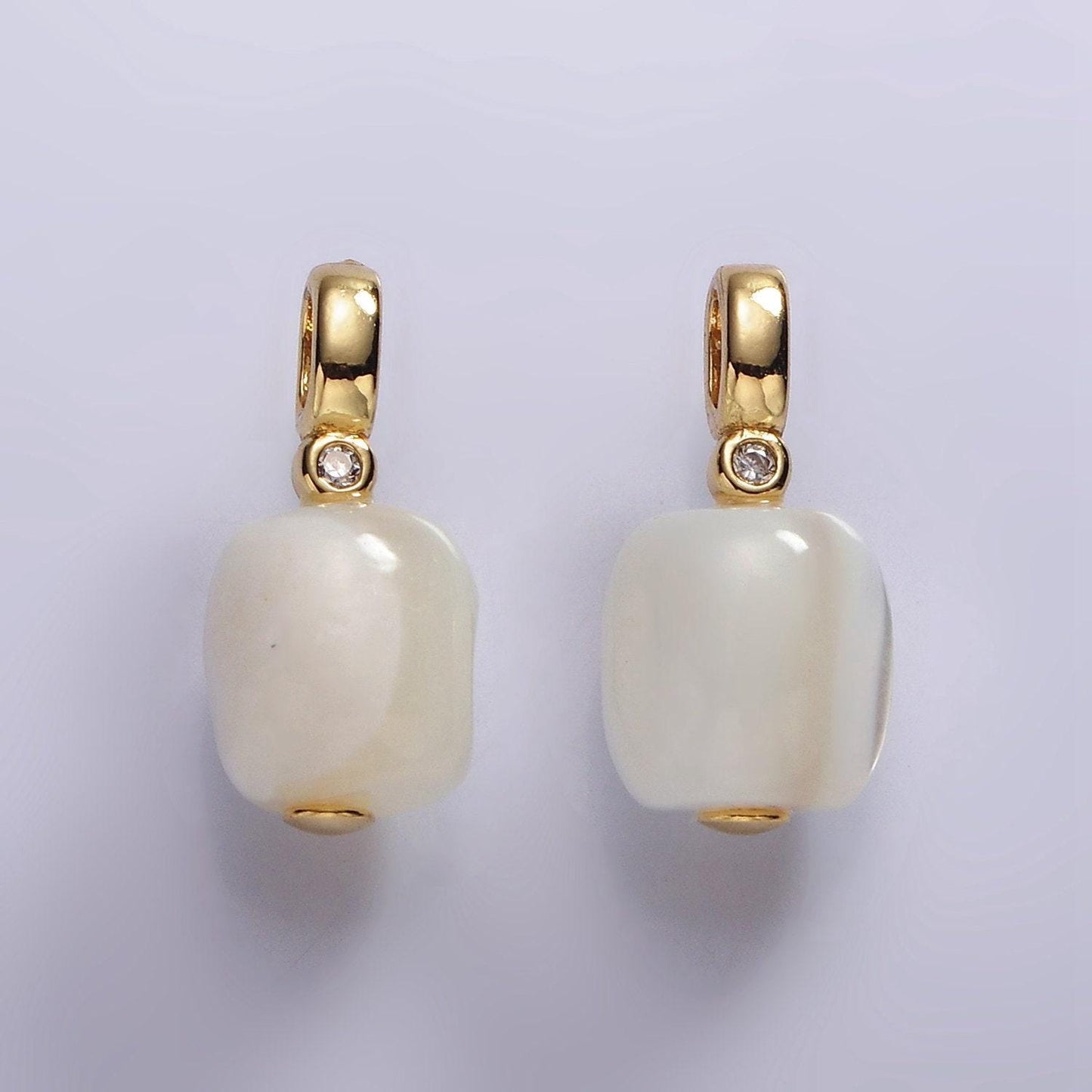 14k gold filled clear jade & clear cz pendant for bracelet, necklace add-on | p-1664