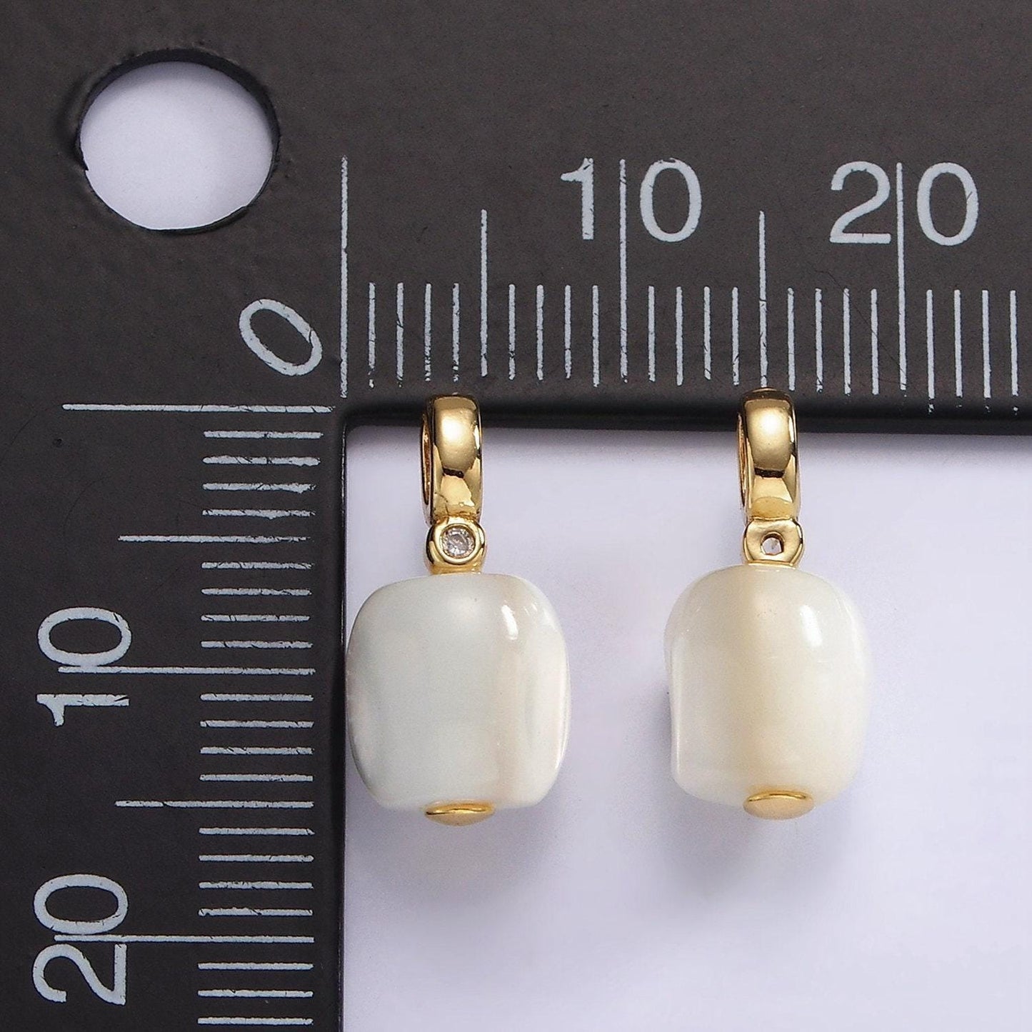 14k gold filled clear jade & clear cz pendant for bracelet, necklace add-on | p-1664