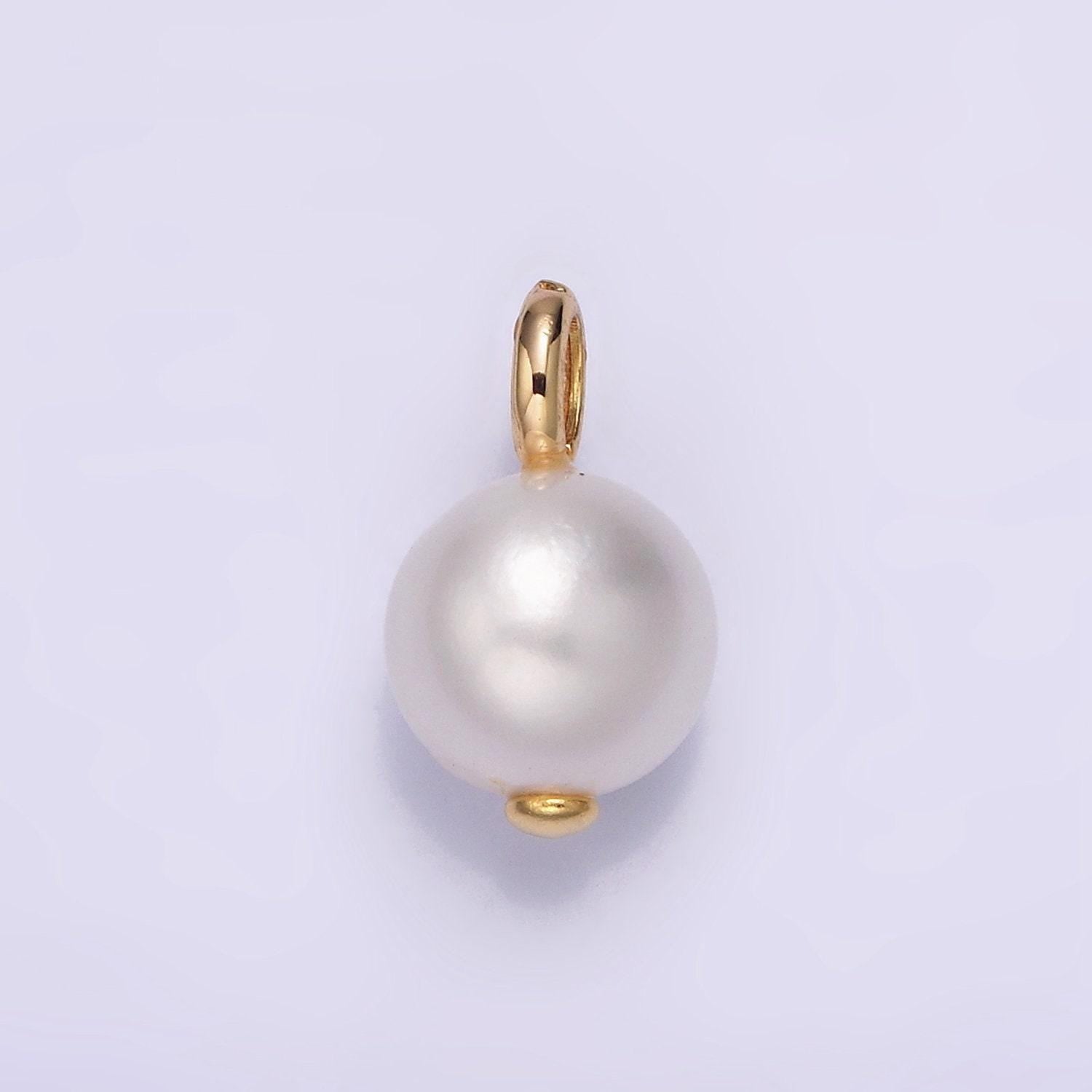 Dainty shell pearl round potato pearl charms pendant for bracelet necklace component p1599