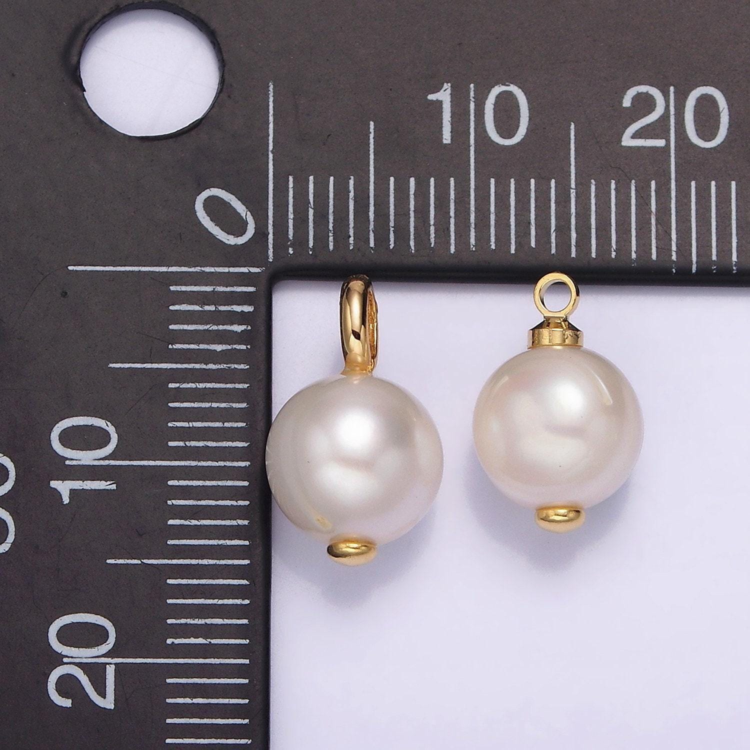Dainty shell pearl round potato pearl charms pendant for bracelet necklace component p1599