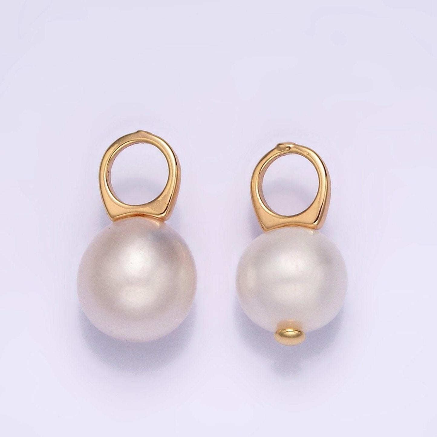 Dainty round potato pearl charms pendant approx 10mm for bracelet necklace component p1605