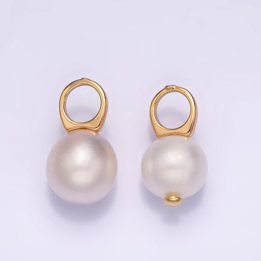 Dainty round potato pearl charms pendant approx 10mm for bracelet necklace component p1605