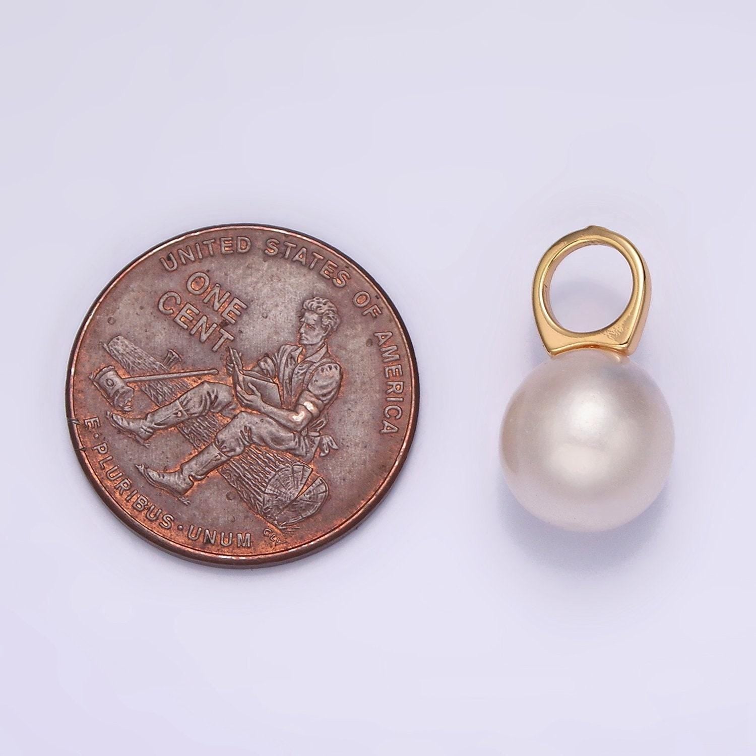 Dainty round potato pearl charms pendant approx 10mm for bracelet necklace component p1605