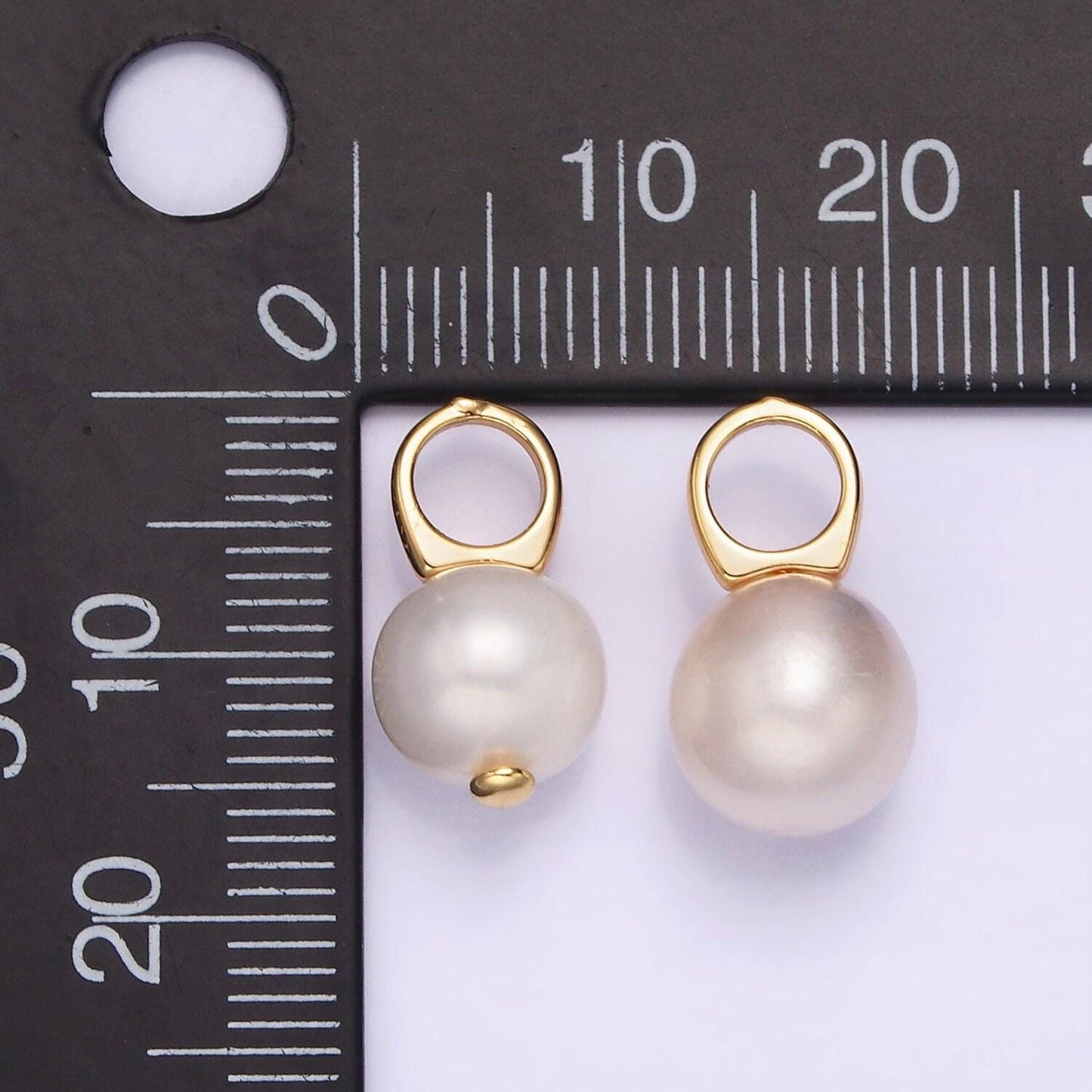 Dainty round potato pearl charms pendant approx 10mm for bracelet necklace component p1605